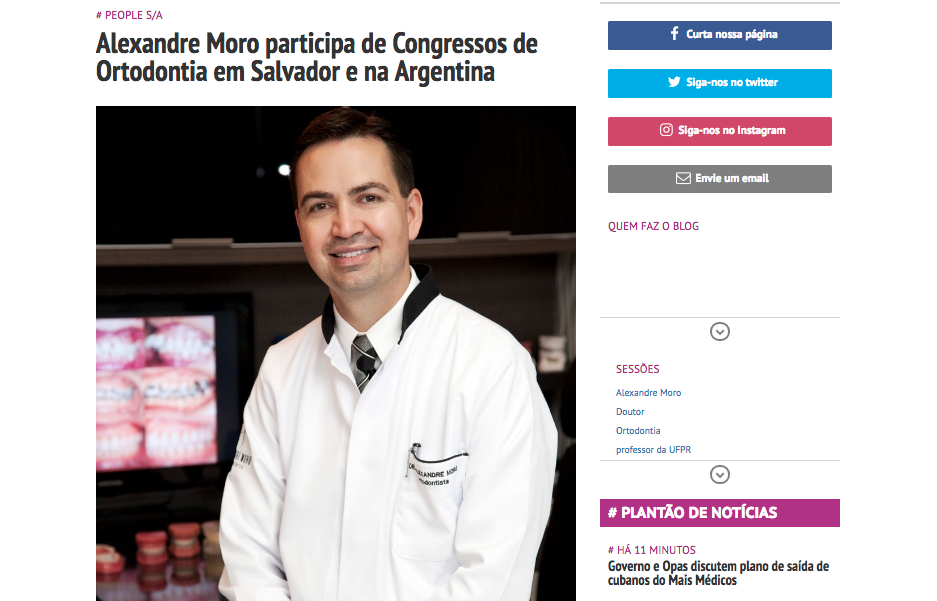 Alexandre Moro participa de Congressos de Ortodontia em Salvador e na Argentina